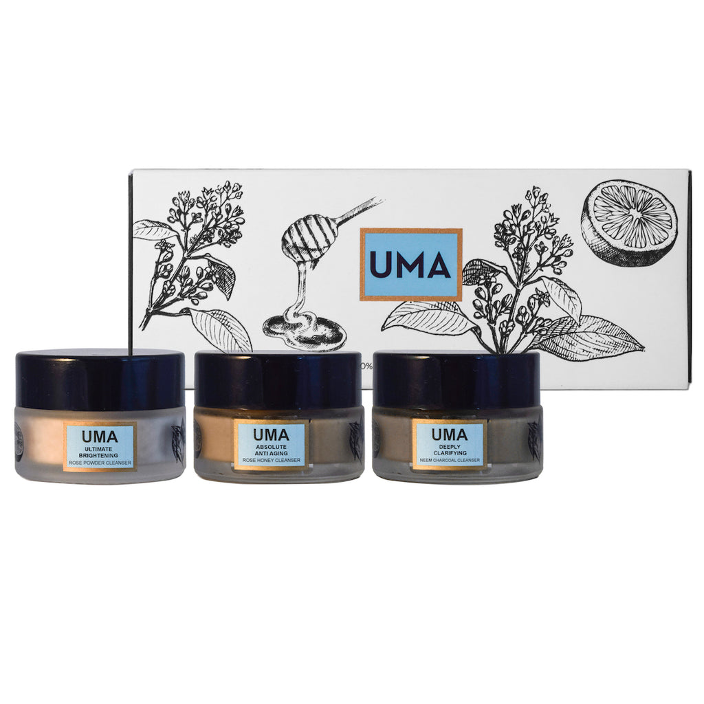 Available soon! - UMA Poreless Perfection: Ayurvedic Cleanse & Exfoliate Kit - Uma Oils